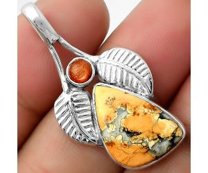 Maligano Jasper - Indonesia & Sunstone Pendant SDP111731 P-1416, 12x17 mm