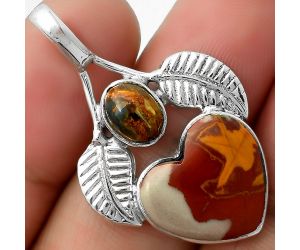 Valentine Gift Heart Noreena Jasper & Pietersite Pendant SDP111745 P-1416, 15x16 mm