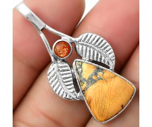 Maligano Jasper - Indonesia & Sunstone Pendant SDP111746 P-1416, 12x17 mm