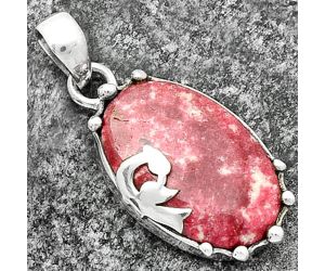 Peacock - Natural Pink Thulite - Norway Pendant SDP111822 P-1698, 14x22 mm