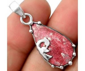 Peacock - Natural Pink Thulite - Norway Pendant SDP111825 P-1698, 13x22 mm