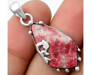 Peacock - Natural Pink Thulite - Norway Pendant SDP111834 P-1698, 14x24 mm