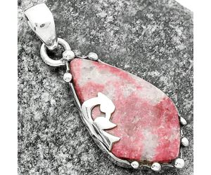 Peacock - Natural Pink Thulite - Norway Pendant SDP111834 P-1698, 14x24 mm