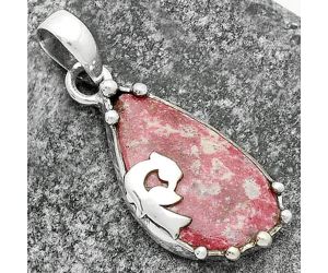 Peacock - Natural Pink Thulite - Norway Pendant SDP111854 P-1698, 13x23 mm