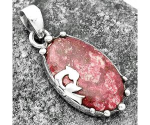 Peacock - Natural Pink Thulite - Norway Pendant SDP111863 P-1698, 14x21 mm