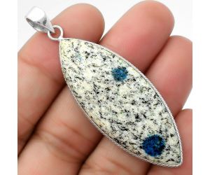 Natural K2 Blue - Azurite In Quartz Pendant SDP112255 P-1053, 19x49 mm