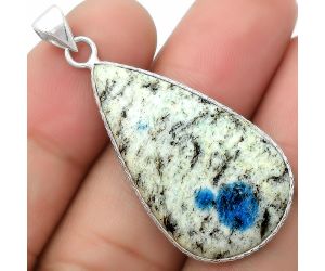 Natural K2 Blue - Azurite In Quartz Pendant SDP112259 P-1053, 19x33 mm