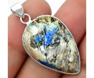 Natural Azurite Turquoise Pendant SDP112345 P-1053, 19x29 mm