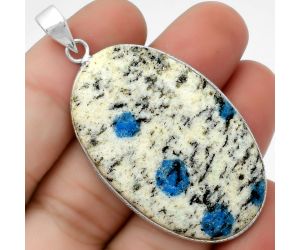 Natural K2 Blue - Azurite In Quartz Pendant SDP112412 P-1053, 27x43 mm