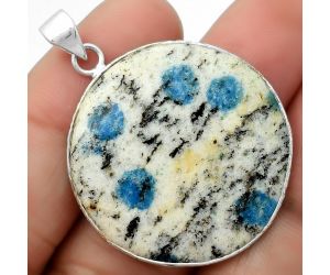 Natural K2 Blue - Azurite In Quartz Pendant SDP112461 P-1053, 31x31 mm