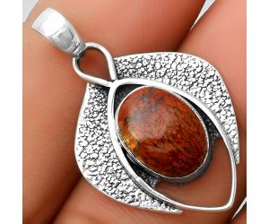 Southwest Style - Red Moss Agate Pendant SDP112976 P-1402, 9x13 mm