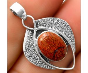 Southwest Style - Red Moss Agate Pendant SDP112992 P-1402, 9x13 mm