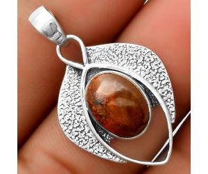 Southwest Style - Red Moss Agate Pendant SDP112995 P-1402, 9x12 mm