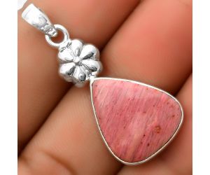 Natural Pink Tulip Quartz Pendant SDP113193 P-1308, 16x19 mm