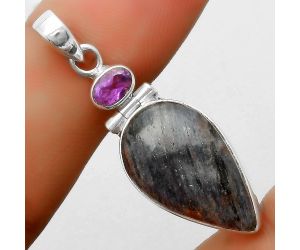 Natural Purple Aventurine & Amethyst Pendant SDP113566 P-1108, 13x22 mm