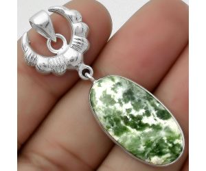 Crescent Moon - Natural Dioptase Pendant SDP113896 P-1232, 13x26 mm