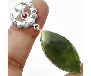 Crescent Moon - Chrome Chalcedony Pendant SDP113916 P-1232, 16x34 mm