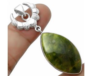 Crescent Moon - Chrome Chalcedony Pendant SDP113922 P-1232, 17x30 mm