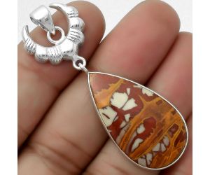 Crescent Moon - Natural Noreena Jasper Pendant SDP113935 P-1232, 18x32 mm