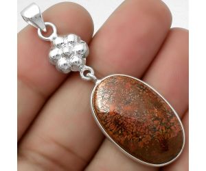 Natural Red Moss Agate Pendant SDP114004 P-1211, 16x26 mm