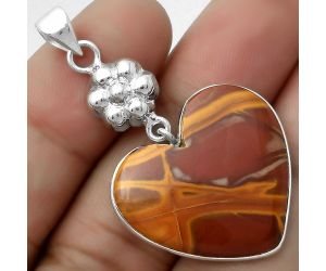 Valentine Gift Heart Natural Noreena Jasper Pendant SDP114034 P-1211, 24x26 mm