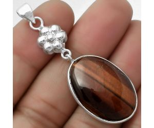 Natural Red Tiger Eye Pendant SDP114035 P-1211, 18x26 mm