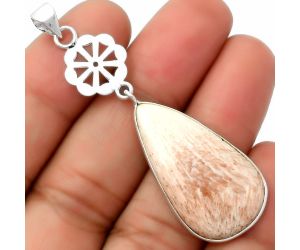 Natural Orange Scolecite - India Pendant SDP114128 P-1634, 17x31 mm