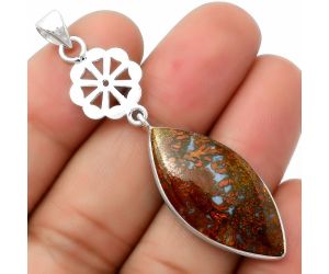 Natural Red Moss Agate Pendant SDP114134 P-1634, 14x30 mm