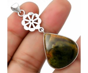 Natural Chrome Chalcedony Pendant SDP114157 P-1634, 21x25 mm