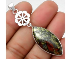 Dragon Blood Stone - South Africa Pendant SDP114166 P-1634, 14x30 mm