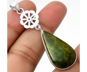 Natural Chrome Chalcedony Pendant SDP114168 P-1634, 16x30 mm