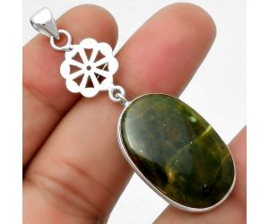 Natural Chrome Chalcedony Pendant SDP114179 P-1634, 18x28 mm