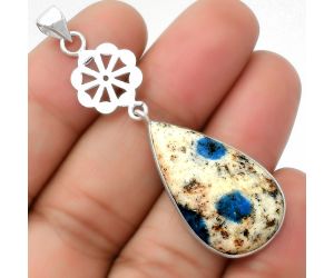 Natural K2 Blue - Azurite In Quartz Pendant SDP114181 P-1634, 16x28 mm