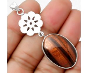 Natural Red Tiger Eye Pendant SDP114206 P-1634, 17x24 mm