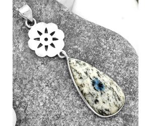 Natural K2 Blue - Azurite In Quartz Pendant SDP114236 P-1634, 15x29 mm