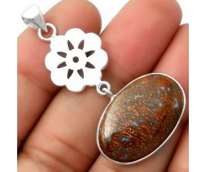 Natural Red Moss Agate Pendant SDP114237 P-1634, 16x24 mm