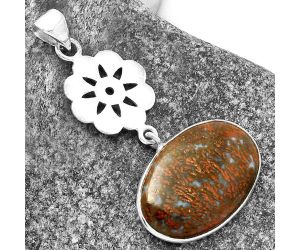 Natural Red Moss Agate Pendant SDP114237 P-1634, 16x24 mm