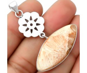 Natural Orange Scolecite - India Pendant SDP114239 P-1634, 15x34 mm