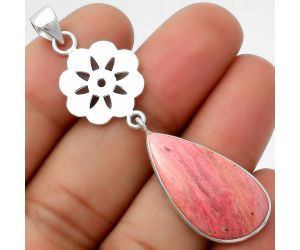 Natural Pink Tulip Quartz Pendant SDP114263 P-1634, 14x25 mm