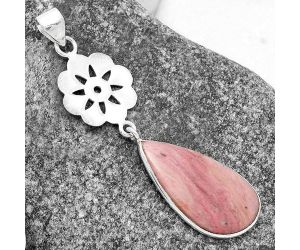 Natural Pink Tulip Quartz Pendant SDP114263 P-1634, 14x25 mm