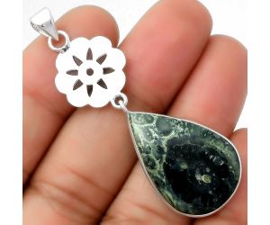 Natural Star Galaxy Jasper Pendant SDP114265 P-1634, 18x27 mm