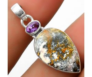 Indian Blanket Jasper & Amethyst Pendant SDP114522 P-1077, 13x21 mm