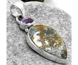 Indian Blanket Jasper & Amethyst Pendant SDP114522 P-1077, 13x21 mm