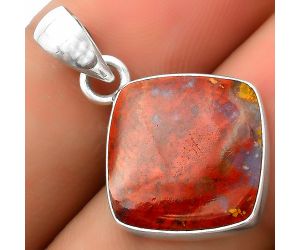 Natural Red Moss Agate Pendant SDP114556 P-1001, 16x16 mm