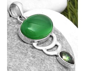 Natural Green Onyx & Mystic Topaz Pendant SDP114645 P-1693, 13x18 mm