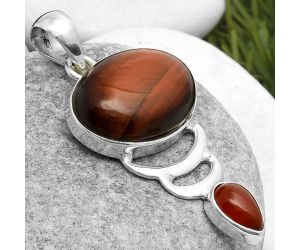 Natural Red Tiger Eye & Carnelian Pendant SDP114649 P-1693, 15x20 mm