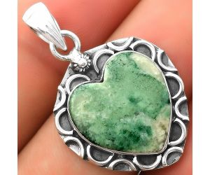 Valentine Gift Heart Natural Larsonite Jasper Pendant SDP114666 P-1242, 17x18 mm