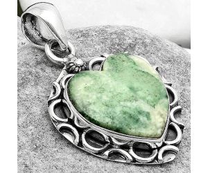 Valentine Gift Heart Natural Larsonite Jasper Pendant SDP114666 P-1242, 17x18 mm