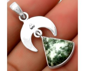 Crescent Moon - Natural Dioptase Pendant SDP114921 P-1133, 15x15 mm