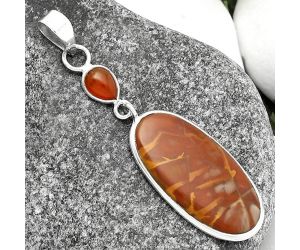 Natural Noreena Jasper & Carnelian Pendant SDP115206 P-1098, 14x28 mm